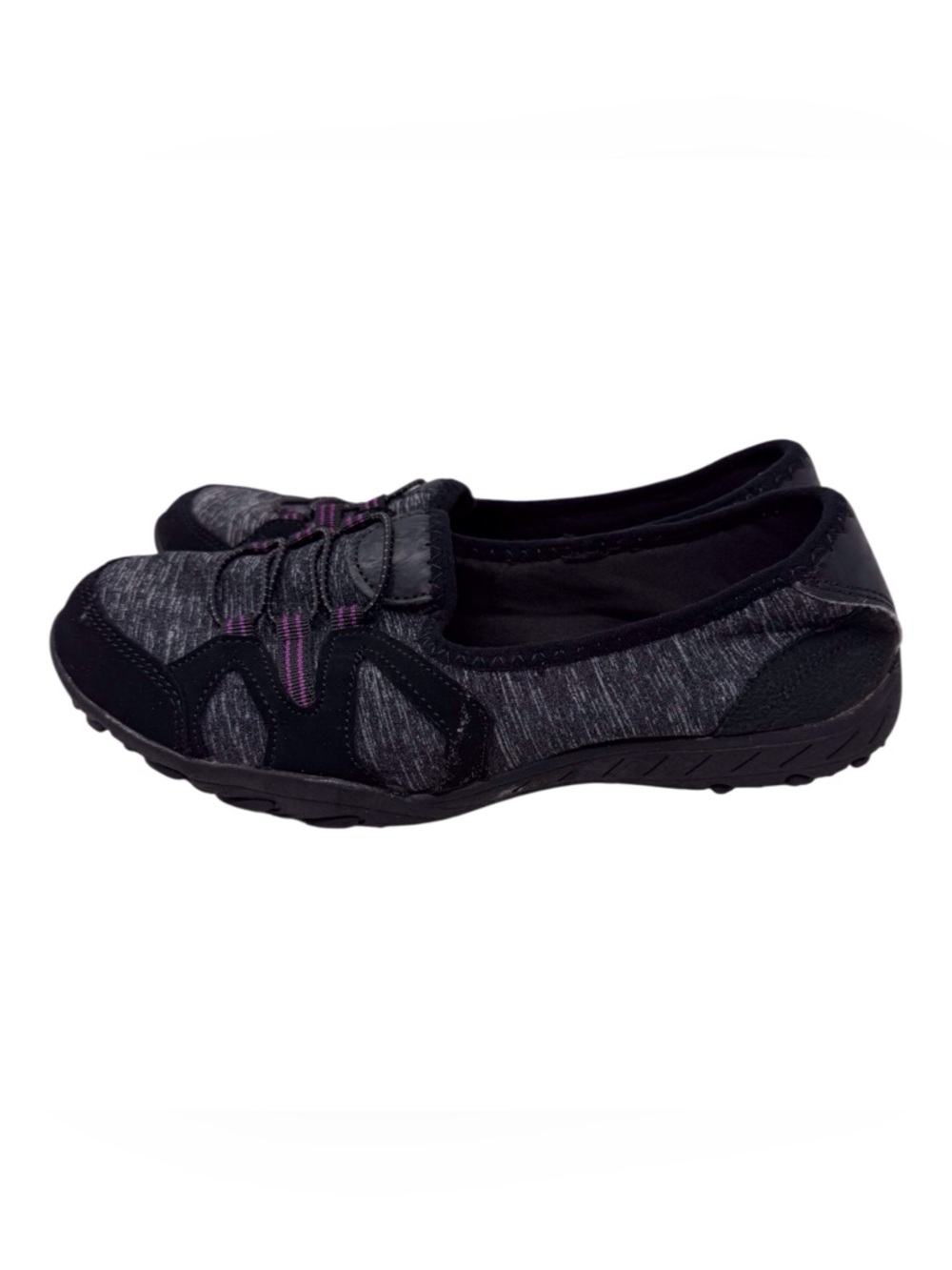 Athletic works black/grey slip on comfort shoes w/memory foam insoles women’s 9
